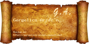 Gergelics Arzén névjegykártya